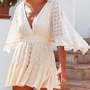 NWT Vici boho lace romper sz small